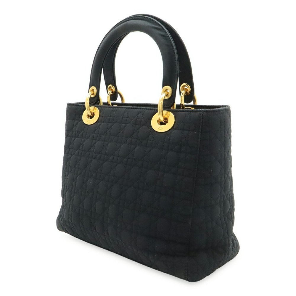 Christian Dior Lady Cannage Handbag Tote Bag in Black Nylon - Picture 3 of 9